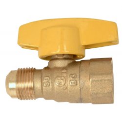 1/4-Turn Gas Valve Angled Stop - 15/16 Flare x 3/4 FIP
