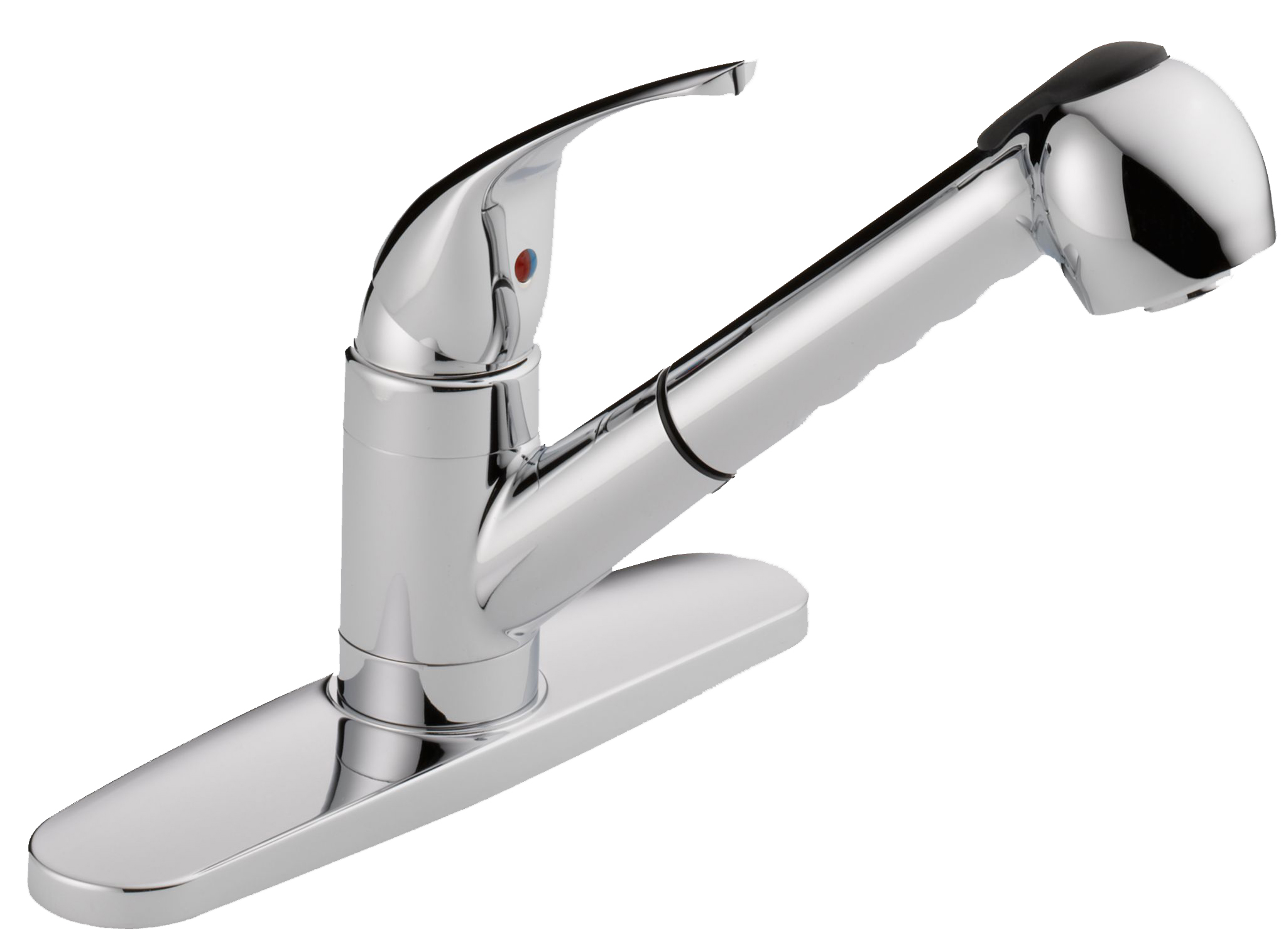 Westbrass Single Handle Pull-out Spray Kitchen Faucet in Polished Chrome