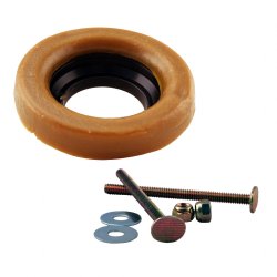 Wax ring with flange and closet bolts
