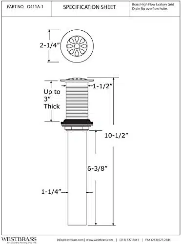 High-Flow Lavatory Drain Without Overflow Holes-Exposed - Image 2