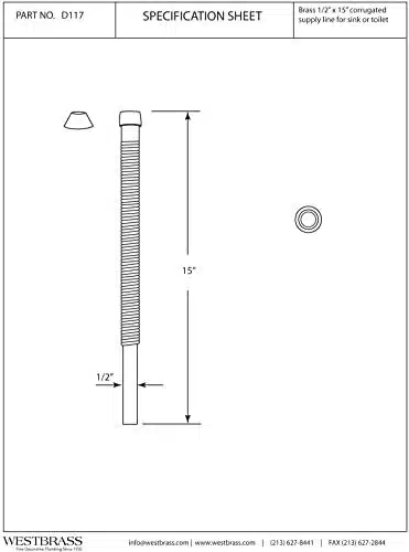 Supply Line 1/2" x 15" Corrugated Riser for Faucet and Toilet - Image 2