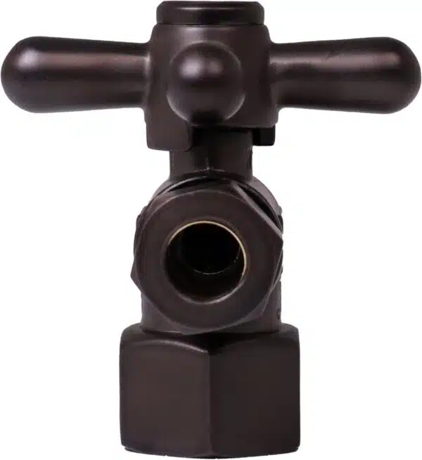 1/4-Turn Cross Handle Angle Stop Shut Off Valve, 1/2" IPS x 3/8" OD - Image 4
