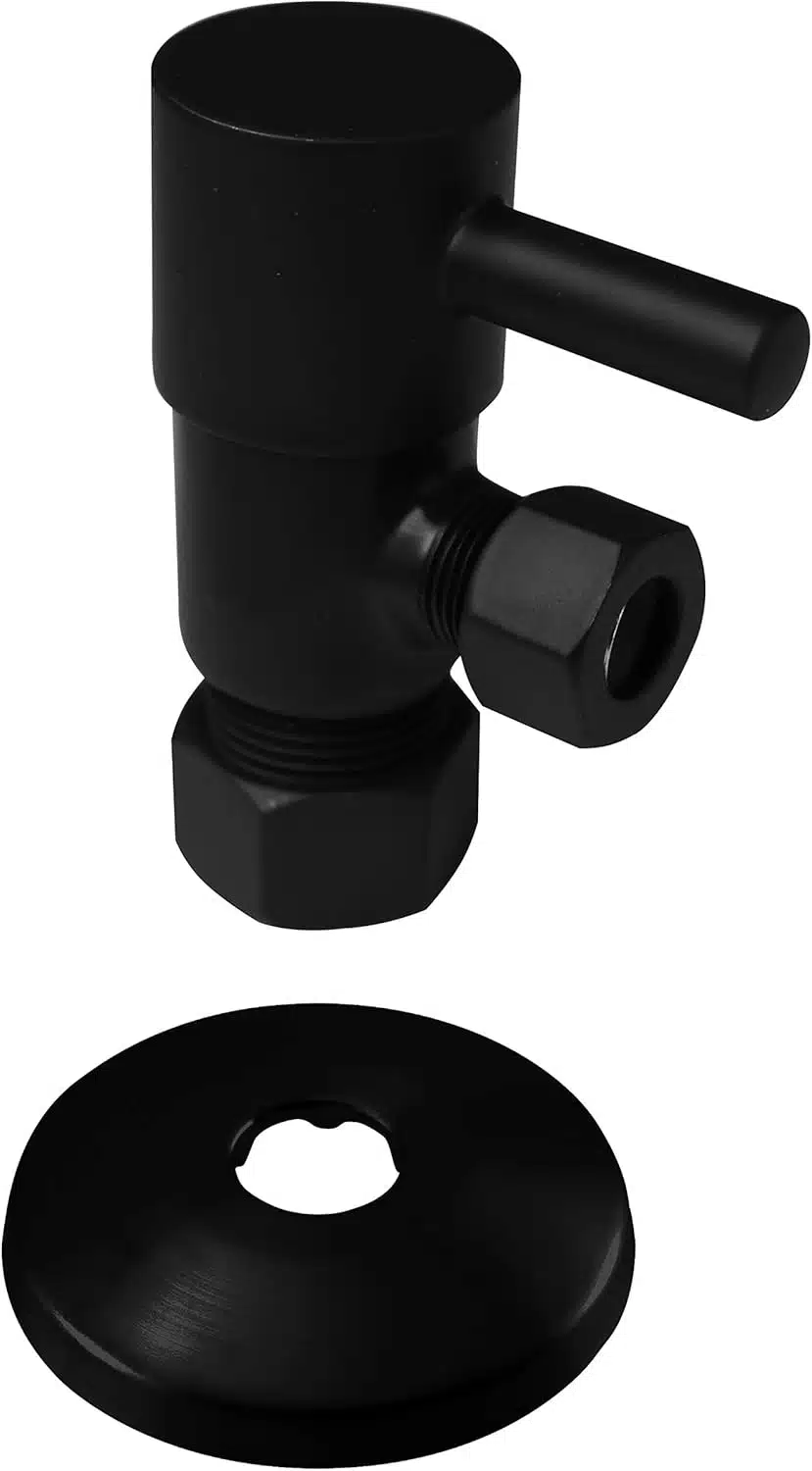 5/8" x 3/8" OD x 20" Flat Head Toilet Supply Line Riser Kit with Round Handle 1/4-Turn Angle Stop - Image 4