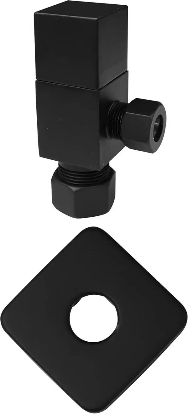 5/8" x 3/8" OD x 20" Flat Head Toilet Supply Line Riser Kit with Square Handle 1/4-Turn Angle Stop - Image 4