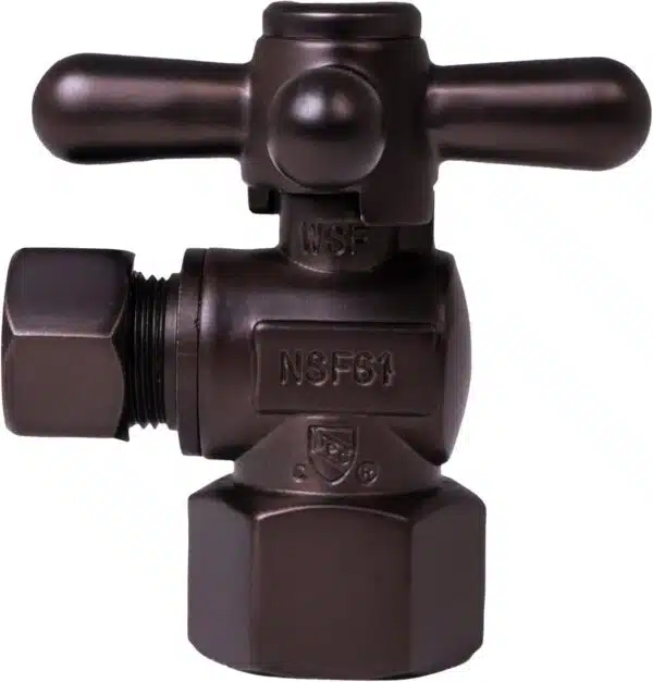 1/4-Turn Cross Handle Angle Stop Shut Off Valve, 1/2" IPS x 3/8" OD - Image 5