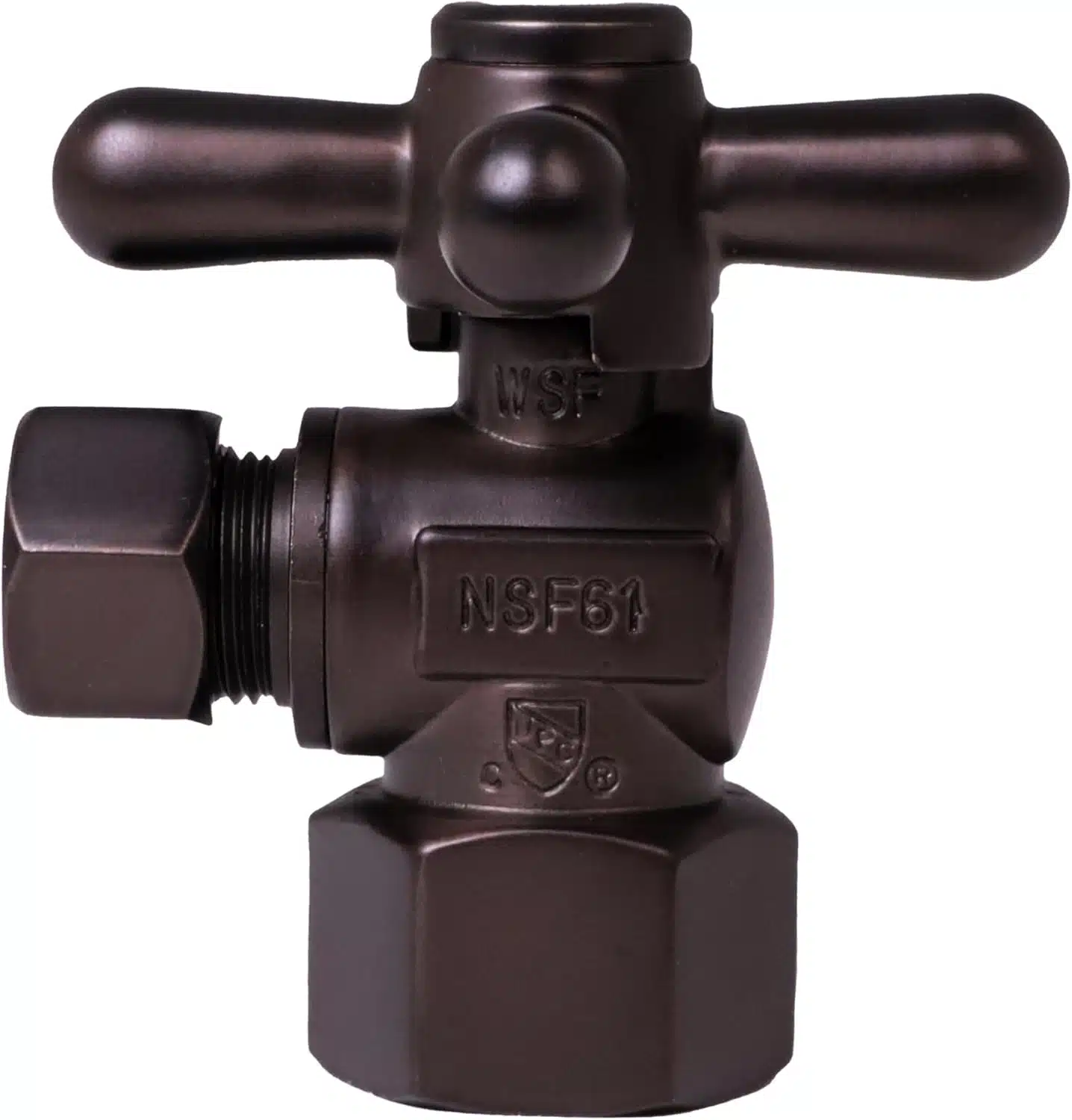 1/4-Turn Cross Handle Angle Stop Shut Off Valve, 1/2" IPS x 3/8" OD - Image 5