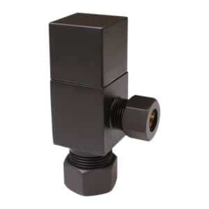 Square Handle 1/4-Turn Angle Stop 1/2" Copper x 3/8" Compression