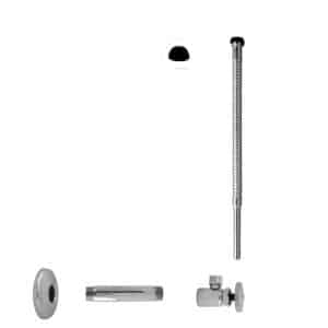 1/2" IPS x 3/8" OD x 12" Corrugated Riser Supply Line Kit with Round Handle Angle Supply Shut Off Valve for Faucet and Toilet
