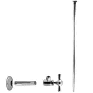 Flat Head Toilet Kit with Cross Handles, 1/2" IPS x 3/8" OD x 20"