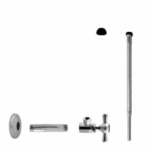 1/2" IPS x 3/8" OD x 12" Corrugated Riser Line Kit with Cross Handle Angle Supply Shut Off Valve for Faucet and Toilet