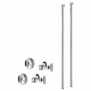 Bullnose Faucet Kit with Round Handles, 5/8" OD x 3/8" OD x 20"