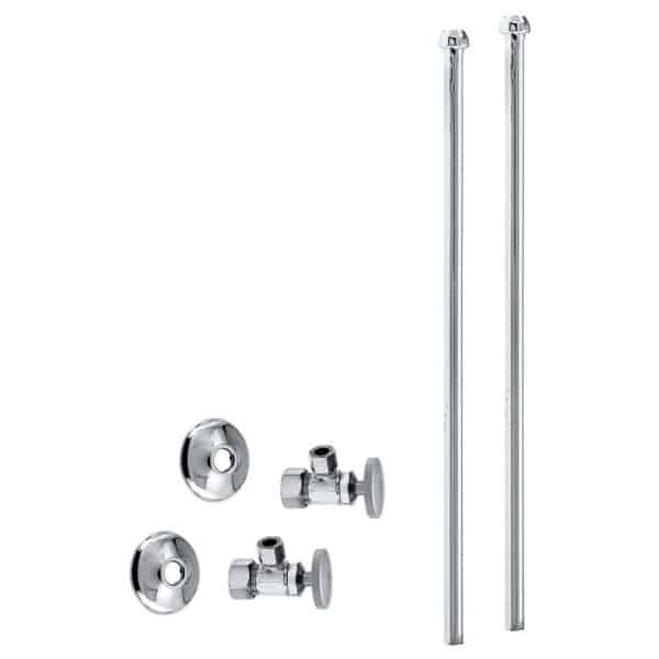 Bullnose Faucet Kit with Round Handles, 5/8" OD x 3/8" OD x 20"