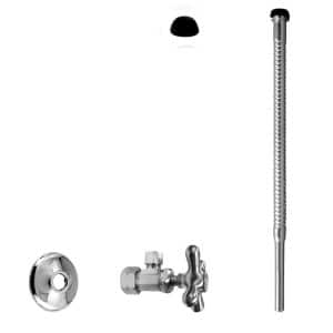 5/8" x 3/8" OD x 12" Corrugated Riser Supply Line Kit with Cross Handle Angle Supply Shut Off Valve for Faucet and Toilet