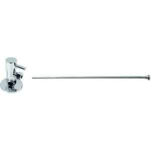 5/8" x 3/8" OD x 20" Flat Head Toilet Supply Line Riser Kit with Round Handle 1/4-Turn Angle Stop