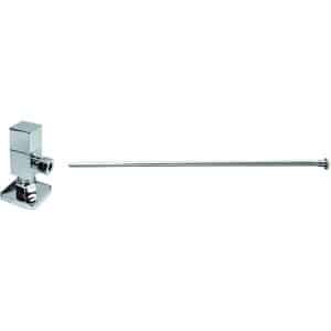 5/8" x 3/8" OD x 20" Flat Head Toilet Supply Line Riser Kit with Square Handle 1/4-Turn Angle Stop