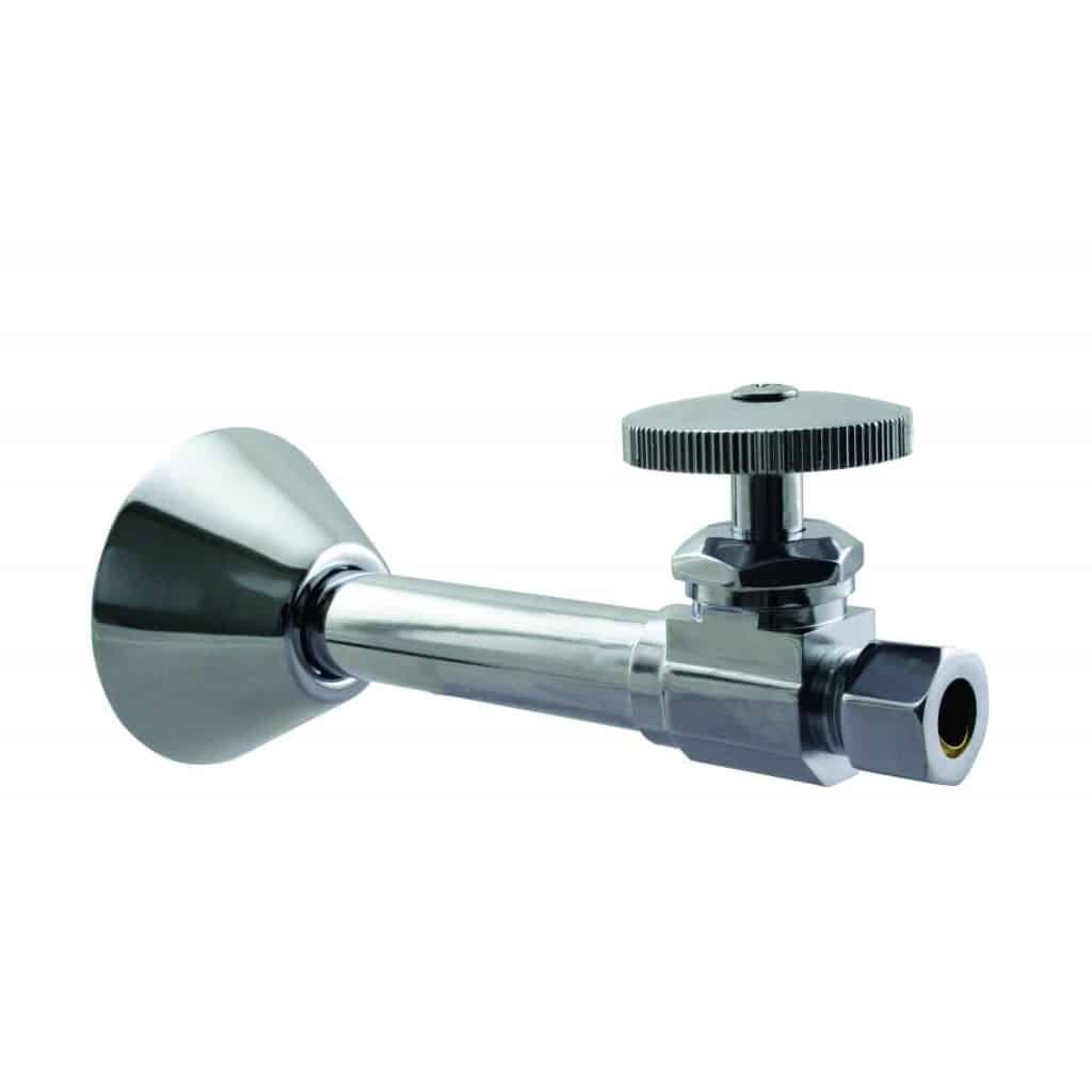 Round Handle Straight Stop 1/2" Copper Sweat x 3/8" OD Comppression Outlet