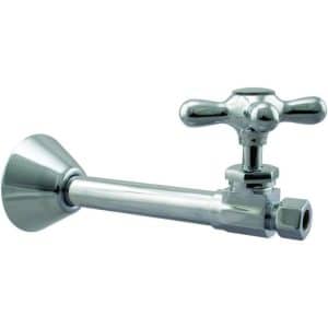 Cross Handle Straight Stop 1/2" Copper Sweat x 3/8" OD Compression