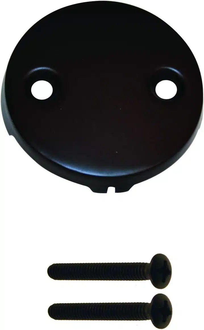 14" White Tubular Bath Waste & Overflow Assembly with Twist & Close Drain Plug and 2-Hole Faceplate - Image 5