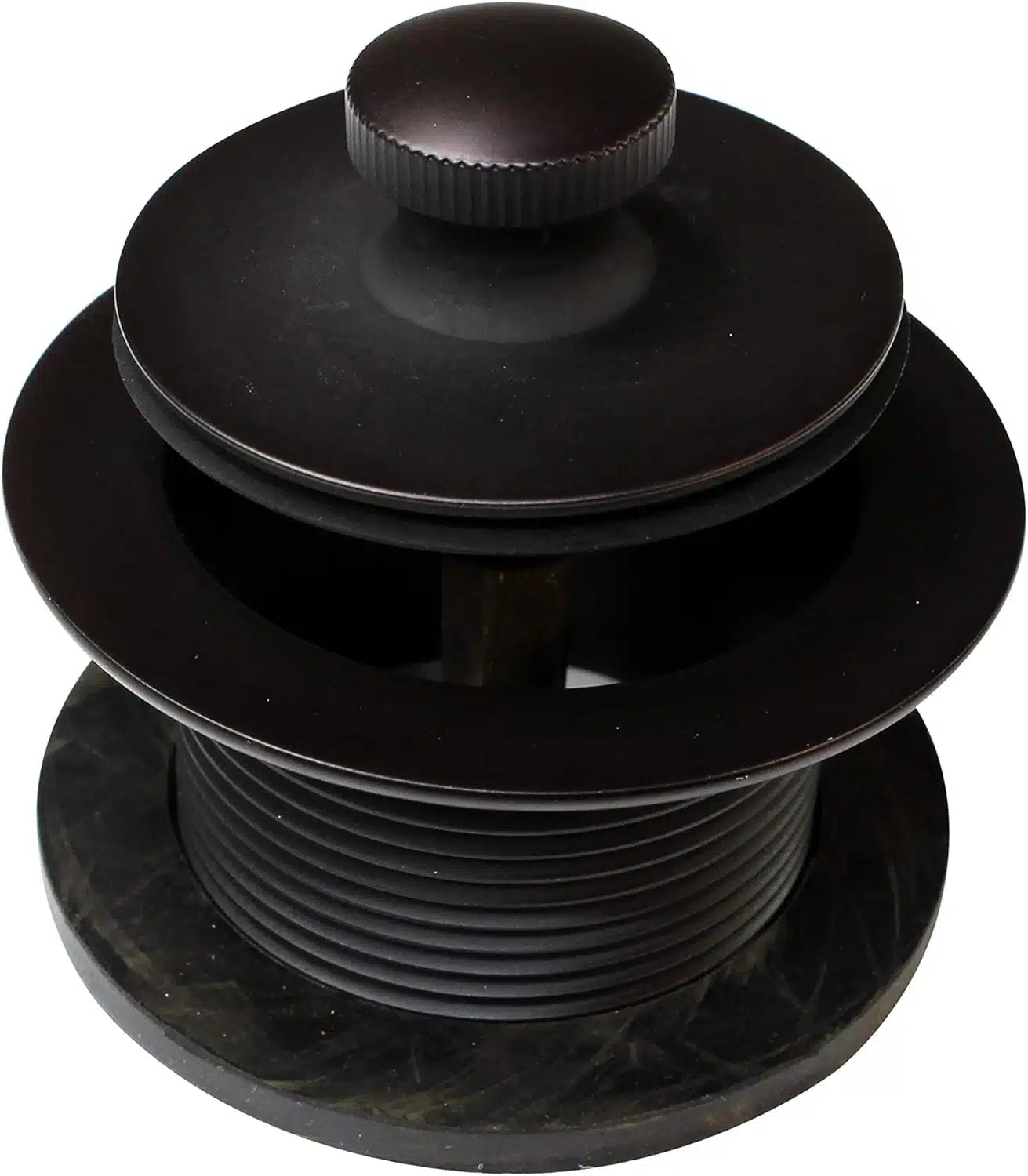 14" White Tubular Bath Waste & Overflow Assembly with Twist & Close Drain Plug and 2-Hole Faceplate - Image 3
