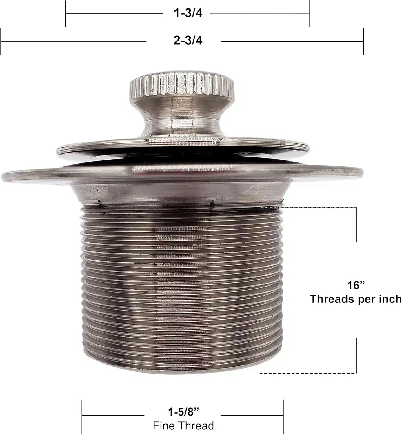 Twist & Close 1-3/8" NPSM Fine Thread Bath Drain - Image 7