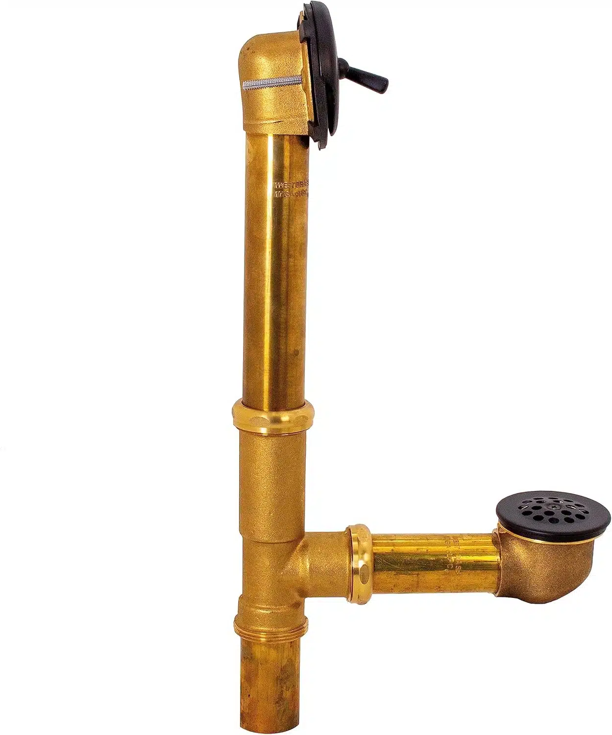 14" Bath Waste & Overflow Assembly with Trip Lever and Beehive Strainer Drain - Image 3