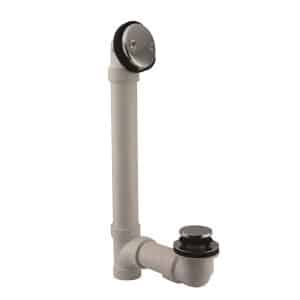 1-1/2" x 12" Bath Waste & Overflow Assembly with Two-Hole Faceplate Cover and Tip-Toe Drain Plug-SCH. 40 PVC