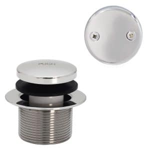 1-1/2" Tip-Toe Bathtub Drain Plug Trim Set with Two-Hole Overflow Faceplate