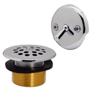 1-3/8" Fine Thread Grid Strainer Drain Cover with Trip Lever Faceplate and Conversion Adaptor Bushing