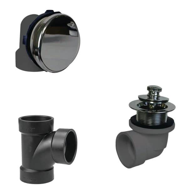 Illusionary Overflow, Sch. 40 ABS Plumbers Pack with Lift and Turn Bath Drain