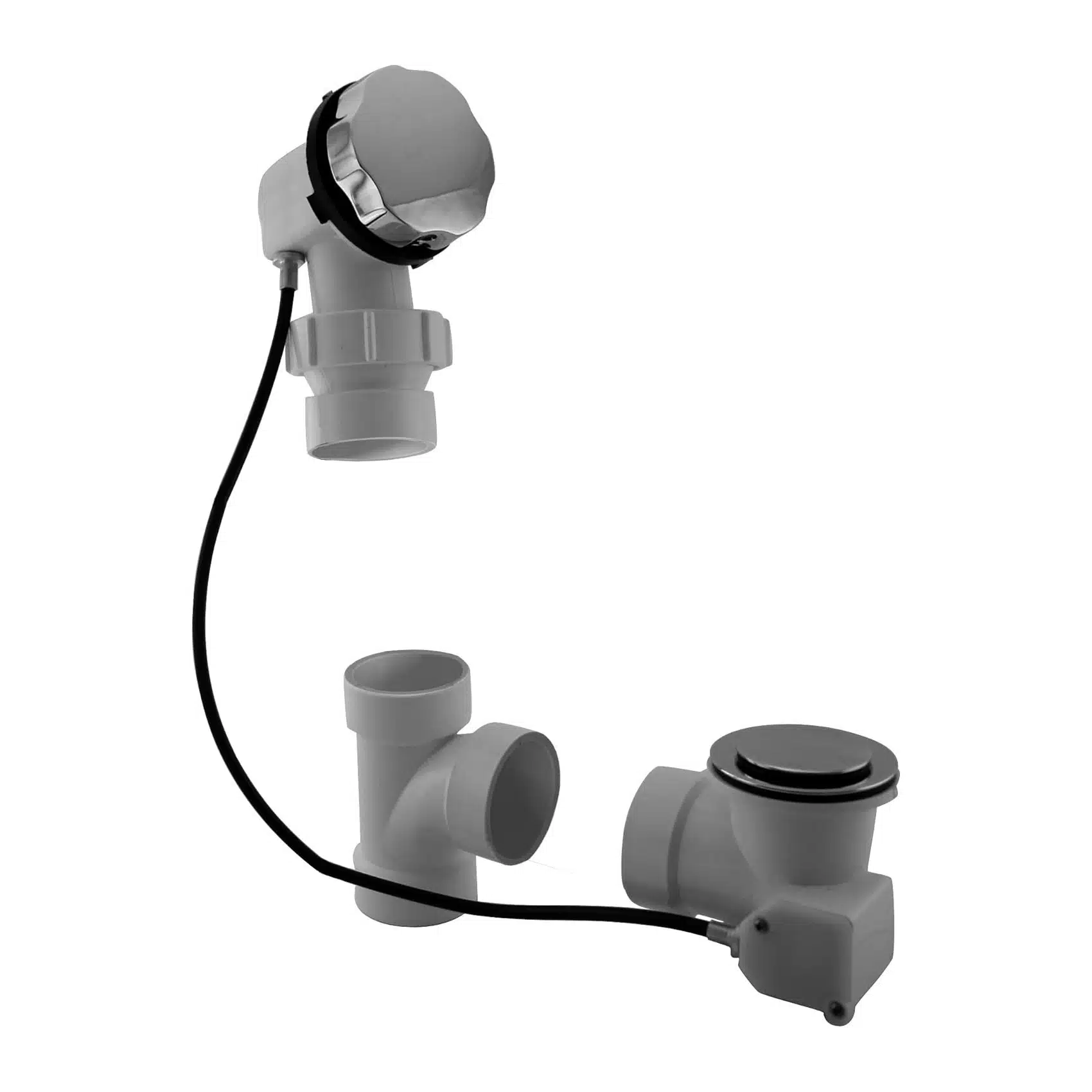 Sch. 40 PVC 27 in. Cable Drive Bath Waste - Ball Joint Head