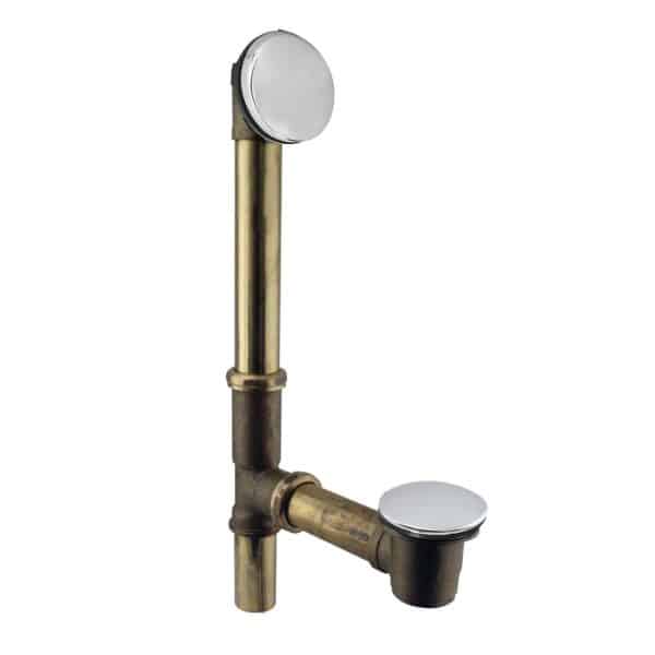 European Tip Toe Bath Waste - Hidden Overflow -14 in. Make-Up, 17 Ga
