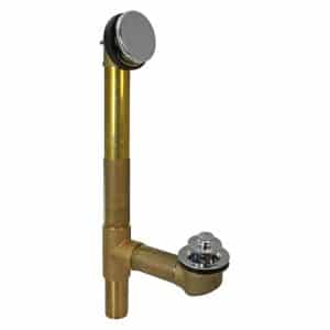 European Style Solder-in Brass Bath Waste Assembly with Twist & Close Drain and No-Hole Overflow