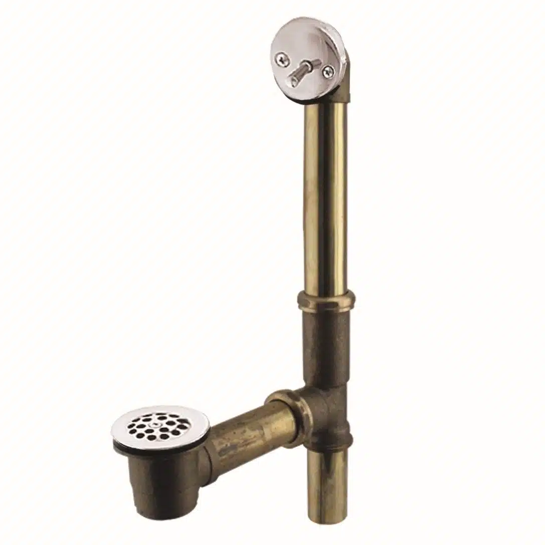 14" Bath Waste & Overflow Assembly with Trip Lever and Beehive Strainer Drain