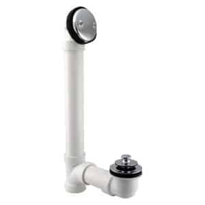 1-3/8" Fine Thread Tip-Toe Bathtub Drain Plug Trim Set with One-Hole Overflow Faceplate and 1-1/2" Adapter Bushing