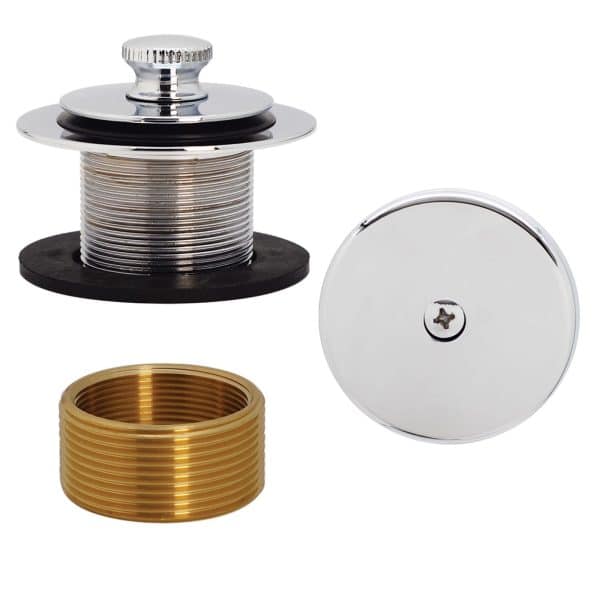 Fine Thread Twist & Close Bathtub Drain Trim with One-Hole Overflow Faceplate