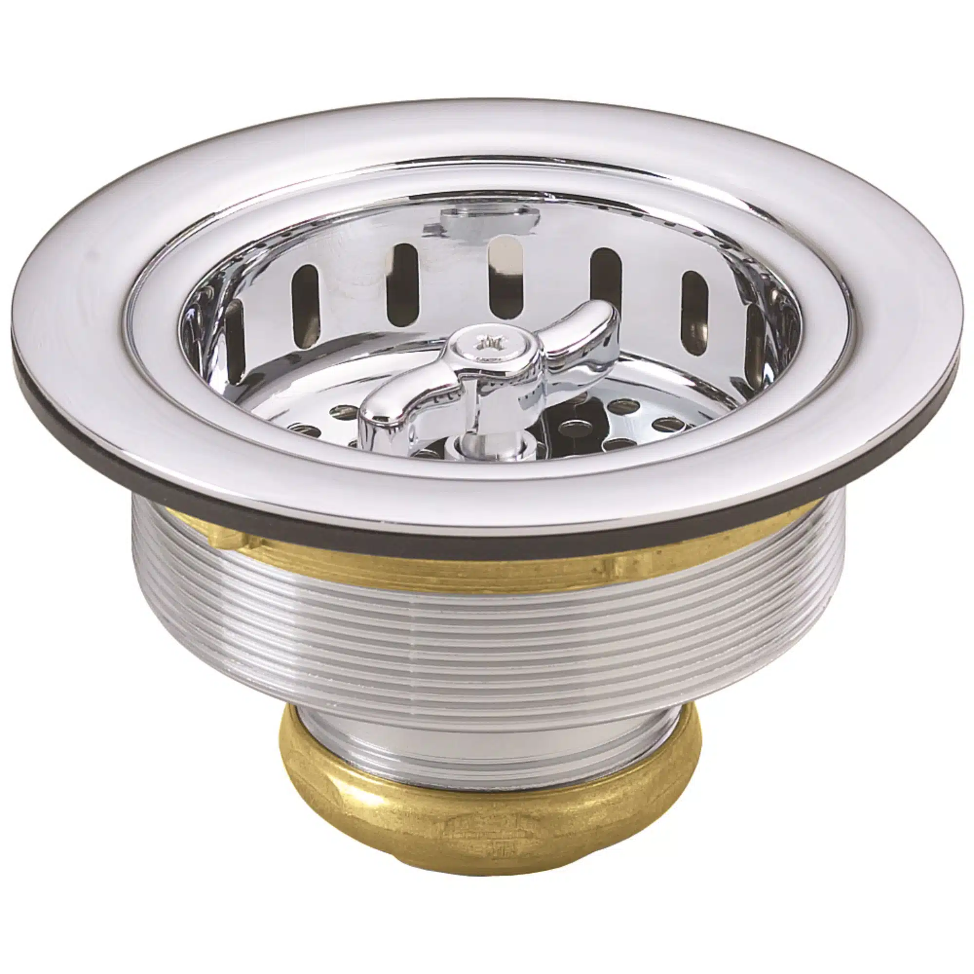 3-1/2" Wing Nut Twist Style Large Kitchen Sink Basket Strainer