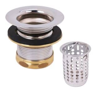 Junior Bar and Laundry Sink Drain Assembly with Removable Strainer Basket