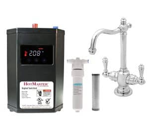 Victorian 9 in. Instant Hot and Cold Faucet with HotMaster DigiHot Digital Tank System Water Dispenser